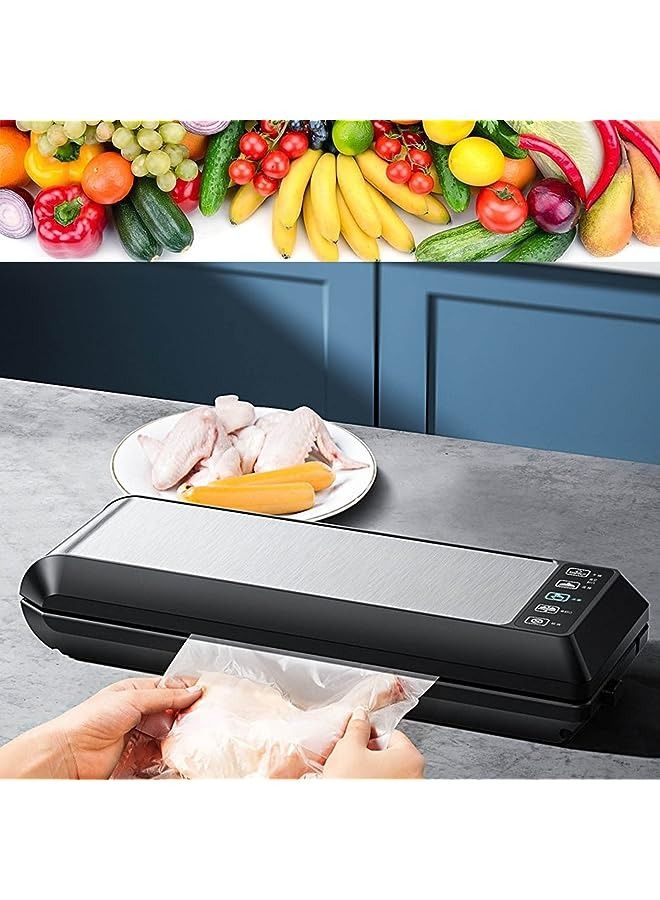 vesus Sealer Machine, 5 In 1 Automatic Vacuum Sealing Machine With 10 Free Sealing Bags, Dry & Moist Modes, Easy To Clean, For Meat Or Wet Food In Home Kitchen,Compact Portable Design  - Image 1