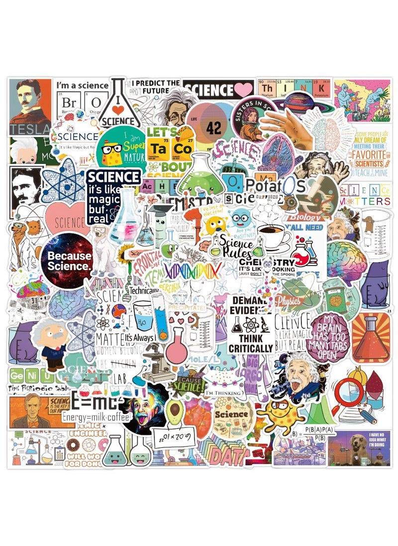 100 Pcs Science Stickers Experiment Decals for Water Bottle Hydro Flask Laptop Luggage Car Bike Bicycle Waterproof Vinyl Lab Stickers Pack  - Image 1