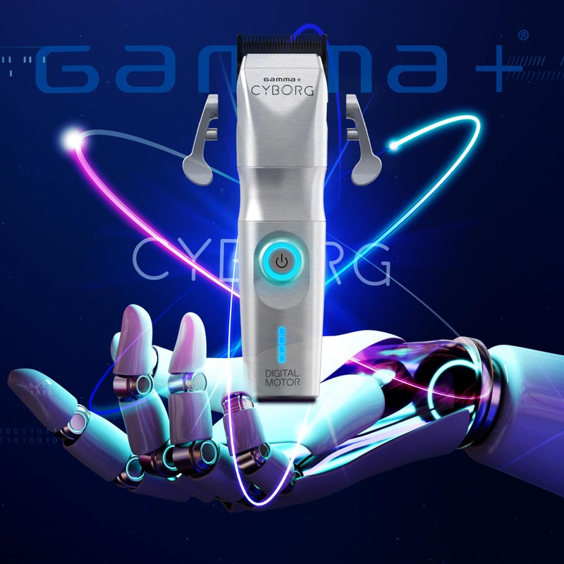 GAMMA+ Cyborg Professional Metal Cordless Ergonomic Hair Clipper with Digital Brushless Motor - Image 5