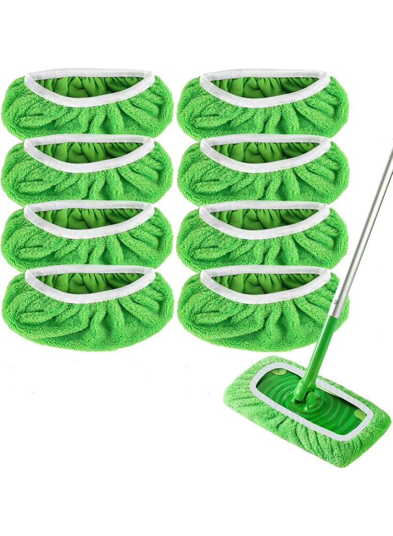 Relex 8 Pack Reusable Wet Mop Pads Refills Compatible with Swiffer Sweeper Mops Household Cleaning Washable Mop Pads for Wet & Dry Use (Mop is Not Included) - Image 1