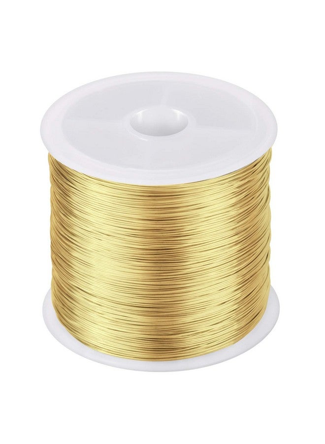 ميكيميكي سلك مجوهرات MIKIMIQI بطول 328 قدمًا، سلك حرفي، قياس 26، مقاوم للتشوه، سلك خرز نحاسي لمستلزمات صناعة المجوهرات والحرف اليدوية، 0.4 مم × 100 متر (ذهبي) - Image 2