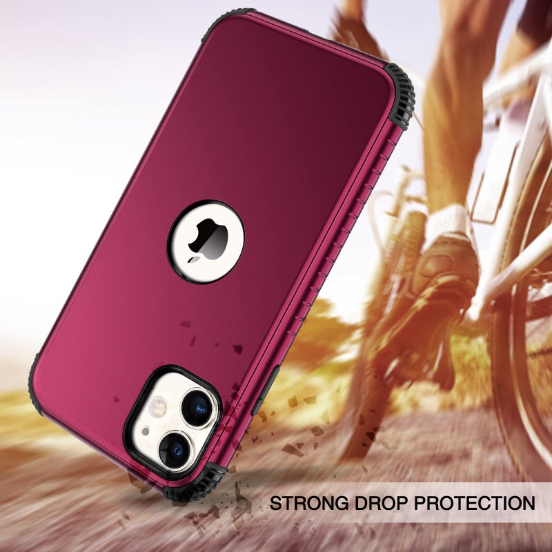 BENTOBEN for iPhone 11 Case, Phone Case iPhone 11, Heavy Duty 2 in 1 Full Rugged Shockproof Protection Hybrid Hard PC Bumper Drop Protective Girls Women Boy Men Covers for iPhone 11 2019, Wine Red - Image 3