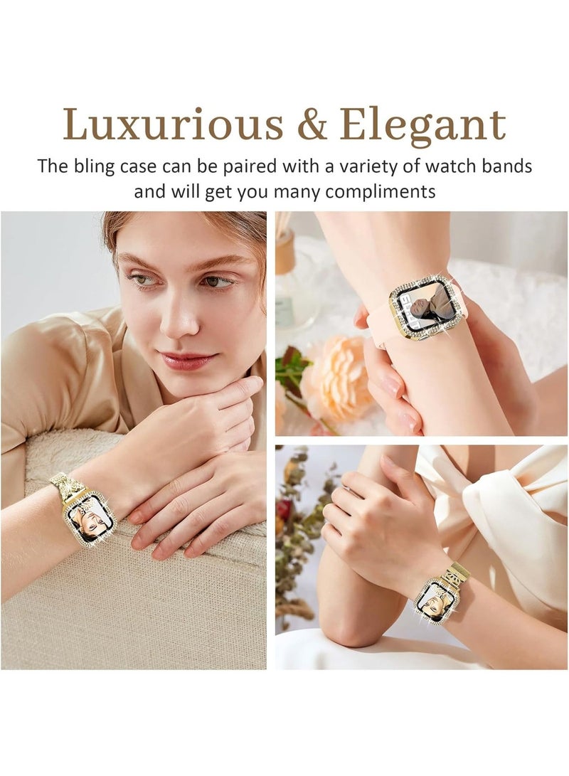 Bling Watch Case with HD Screen Protector Women Compatible with Apple Watch 42mm Diamond Protective PC Face Cover Frame Protector for iWatch Series 10 - Image 3