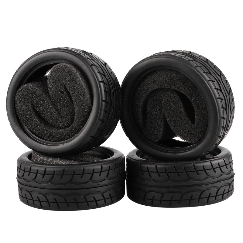 Shaluoman Soft Rubber Tires Tyre for RC 110 On Road Car Pack of 4 - Image 2