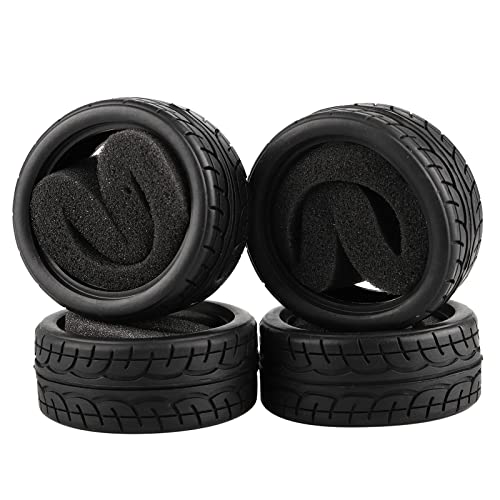 Shaluoman Soft Rubber Tires Tyre for RC 110 On Road Car Pack of 4 - Image 1