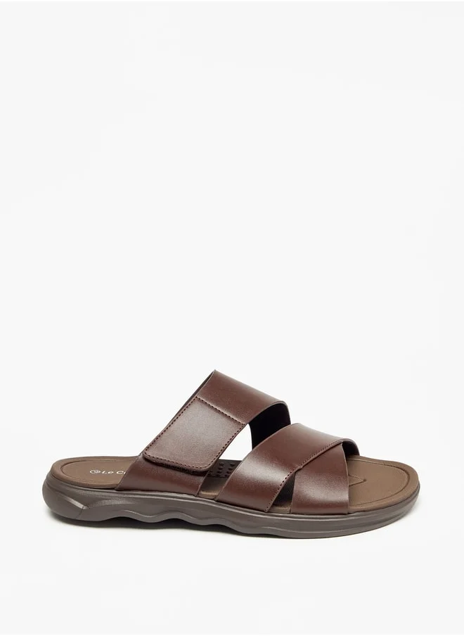 لو كونفورت Solid Slip-On Cross Strap Sandals