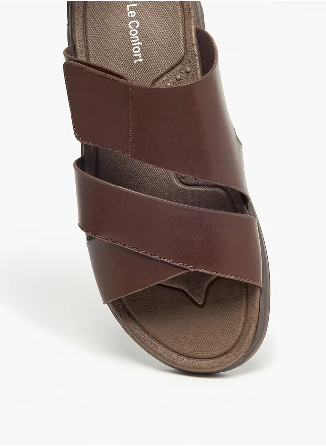 لو كونفورت Solid Slip-On Cross Strap Sandals