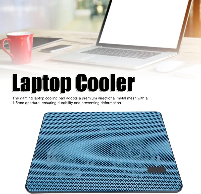 SUNGOOYUE Laptop Cooling Pad, Dual High Performance Fans 15dB Quiet Ergonomic Adjustable Stand Premium Metal Mesh 1.5mm Aperture,for 17 Inch Laptop - Image 5