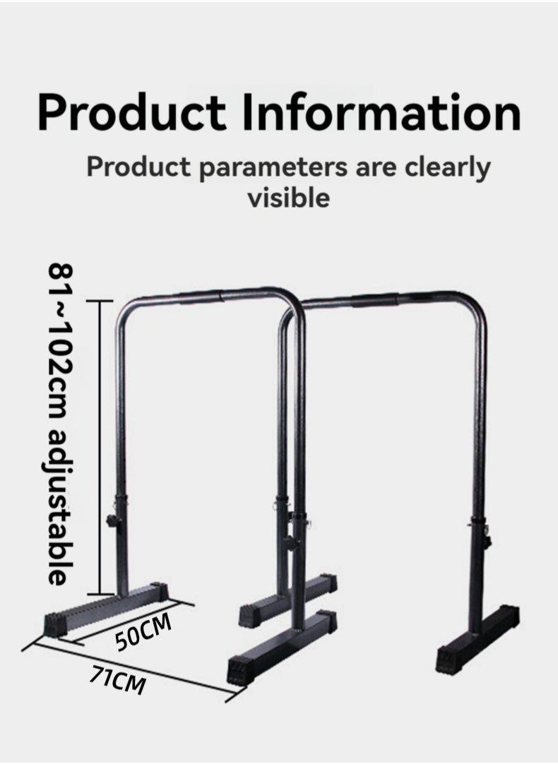 XiuWoo - Adjustable Dip Stands Strength Training Parallel Bars Heavy Duty Parallette Multifunctional Tricep Dips for Workout Gym Portable Pull-Ups Push-Ups Split Parallel Bars Fitness Bar - Image 1