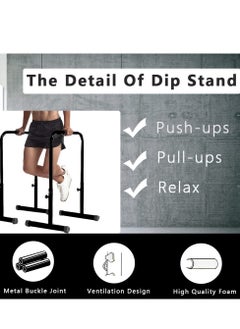 XiuWoo Adjustable Dip Stands Strength Training Parallel Bars Heavy Duty Parallette Multifunctional Tricep Dips for Workout Gym Portable Pull-Ups Push-Ups Split Parallel Bars Fitness Bar  - Image 3