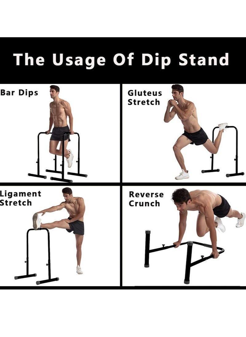 XiuWoo Adjustable Dip Stands Strength Training Parallel Bars Heavy Duty Parallette Multifunctional Tricep Dips for Workout Gym Portable Pull-Ups Push-Ups Split Parallel Bars Fitness Bar  - Image 5
