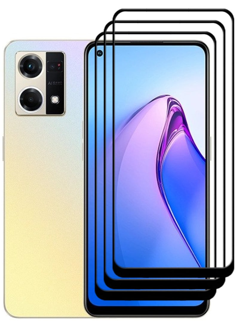 ACLIX 3 Pieces Antistatic ESD Dustproof Premium Quality High Definition Tempered Glass Screen Protector Designed For Oppo Reno8 4G - Image 1