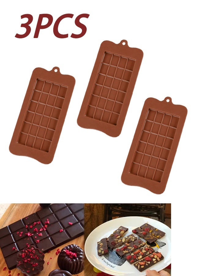 3 قطع قوالب كعكة الشوكولاتة بالشوكولاتة بني 22.5x10.8 سم - Image 1