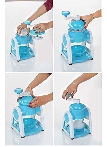 MOTEGRITY Motegrity Manual Ice Shaver Snow Cone Maker Hand Crank Ice Crusher Machine with Bowls Spoons Cups DIY Shaved Ice for Summer Treats  - Image 3