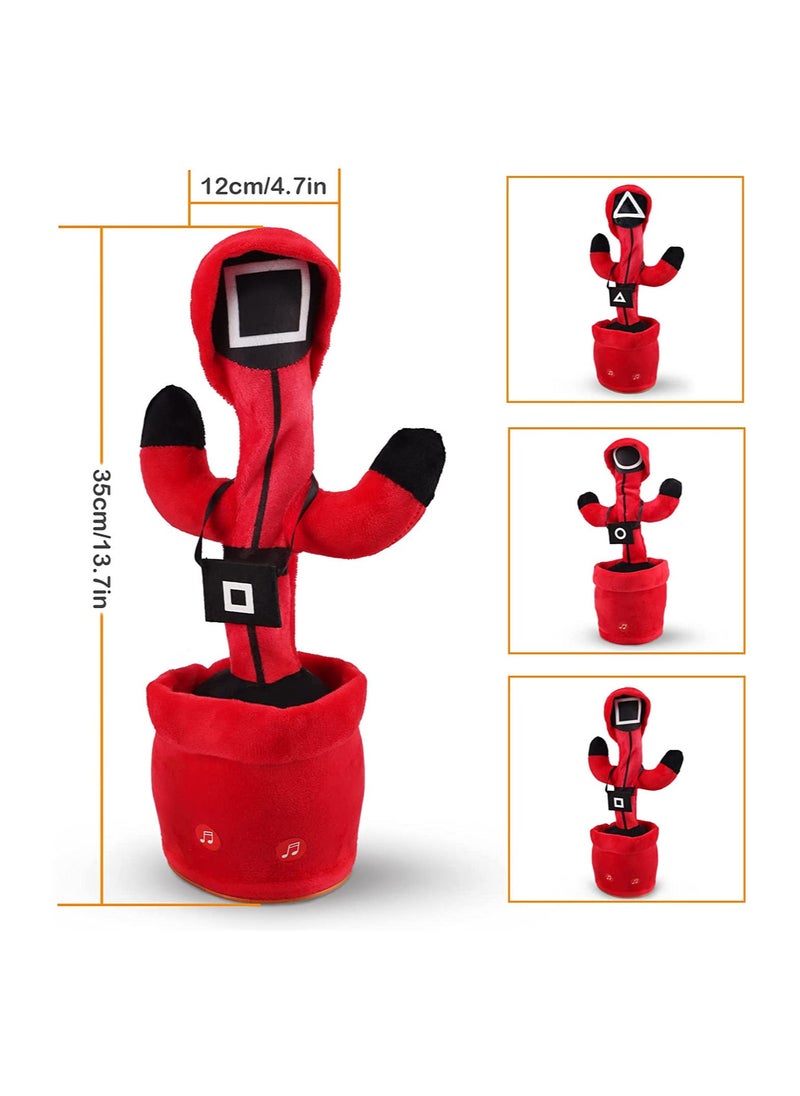 3-Pieces Dancing Cactus Toy Squid Game 180 Degree With 120 Songs, Can Sing, Talk, Record And Repeat