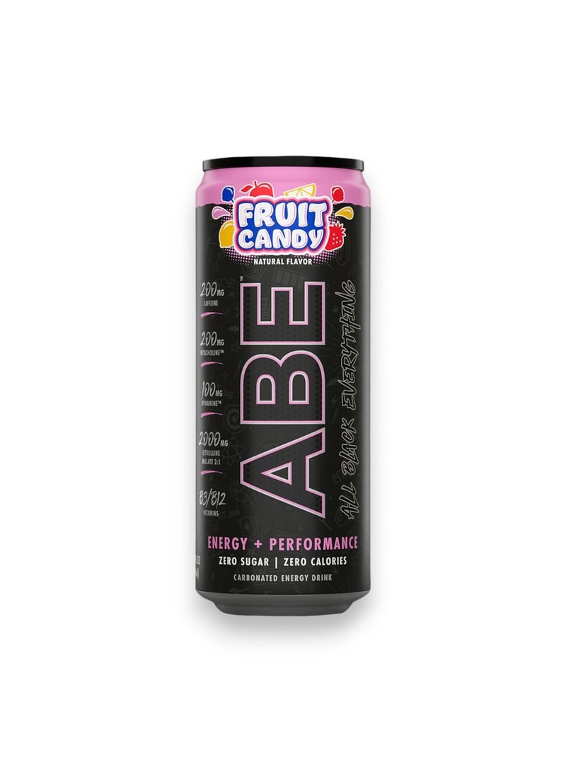 Applied Nutrition ABE Carbonated Energy Drink With Sweetener, Fruit Candy Flavour, 330ml 