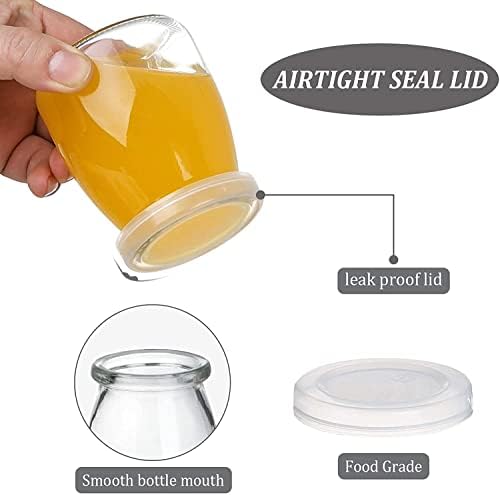 Vency Glass Jars for Yogurt, Set of 12 Clear Pudding Jar with Lid - Glass Jars for Yogurt, Milk, Parfait, Spices and More - Perfect Glass Jar Gift for Family and Friends (150ml, Set of 12) - Image 2