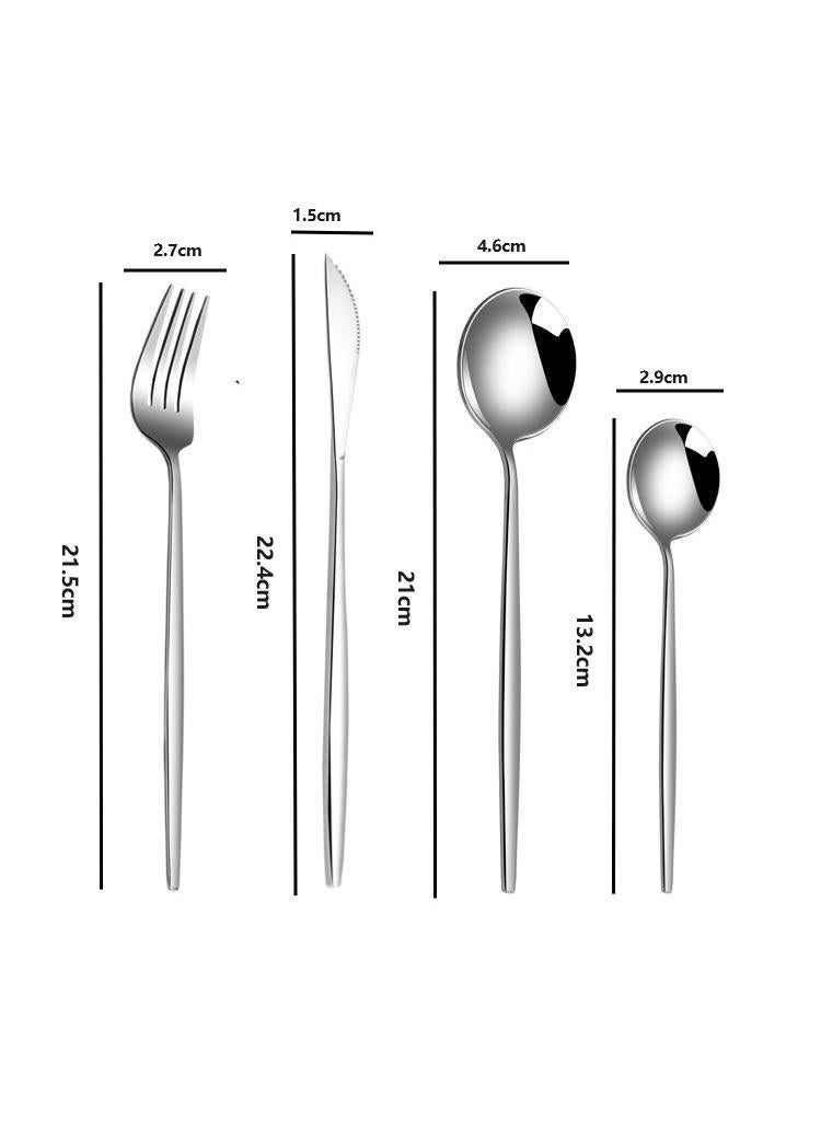 general 30-Piece Knife Fork Spoon Full Set Silver - Image 4