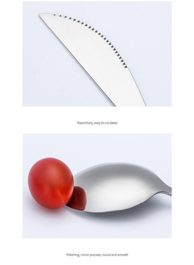 general 30-Piece Knife Fork Spoon Full Set Silver - Image 3