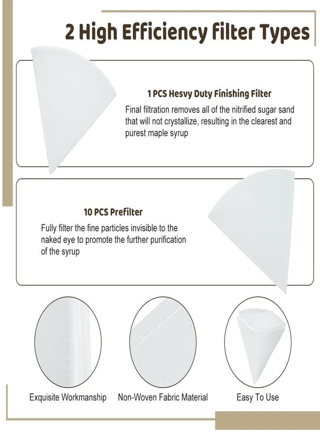 PKEAFC 11 Pieces Maple Syrup Filter Set, 1Qt Reusable Premium Food Grade Filters Cone Filter - Image 4