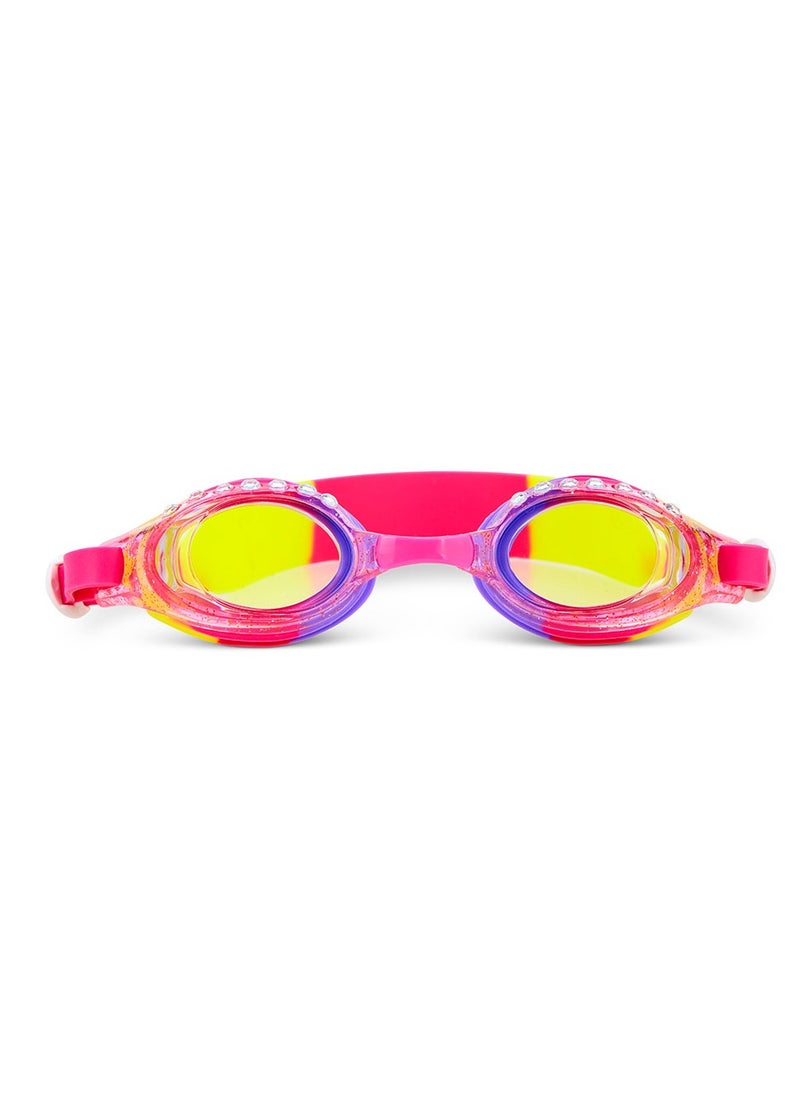 Aqua2ude - Aqua2ude Glitter Rhinestone Purple Anti-Fog, Polarized, UV Protection Kids Swim Goggles - Image 1