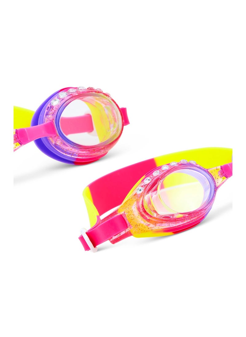 Aqua2ude - Aqua2ude Glitter Rhinestone Purple Anti-Fog, Polarized, UV Protection Kids Swim Goggles - Image 1