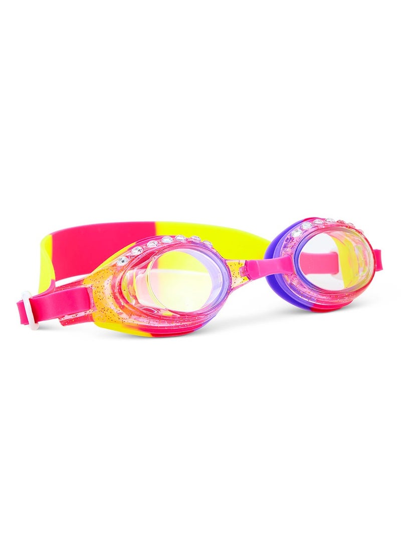 Aqua2ude - Aqua2ude Glitter Rhinestone Purple Anti-Fog, Polarized, UV Protection Kids Swim Goggles - Image 1