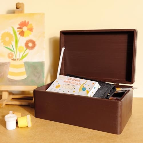 Creative Deco Large Brown Wooden Box Storage with Hinged Lid | 11.8 x 7.87 x 5.51 inches (+-0.5) | Gift Box Kitchen Storage | Product NOT Intended for 15 Years OR Below - Image 2