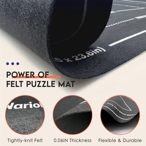 Nariolar Jigsaw Puzzle Mat Roll Up 47 x 26 Inch Portable NonSlip Rubber Felt Mat for 50010001500 Piece Puzzles Pack of 2 Mats - Image 5