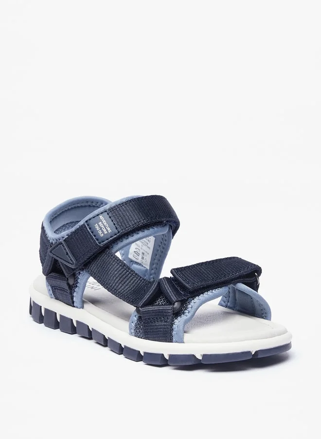 Mister Duchini Boys Textured Floaters with Hook and Loop Closure