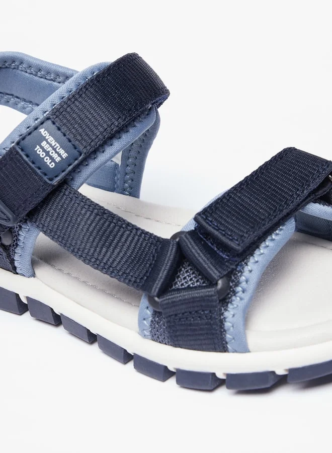 Mister Duchini Boys Textured Floaters with Hook and Loop Closure