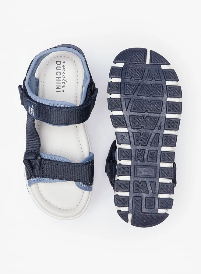 Mister Duchini Boys Textured Floaters with Hook and Loop Closure