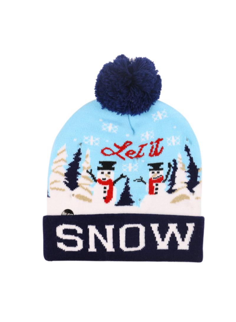1-Pieces Snowflake Knitted Beanie Winter Outdoor Warm Decorative Hat Style A2 56-60cm - Image 1