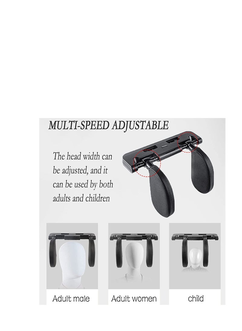 SYOSI Car Seat Headrest Pillow Adjustable Neck Support Car Seat Lateral Headrest Elastic Leather Car Headrest Cushion Suitable Car Travel with Telescopic Bar and Slidable Clips for Kids and Adults black - Image 5