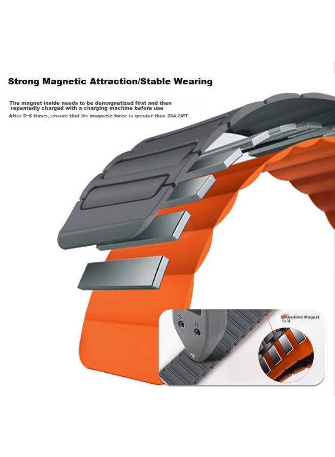 Mssm Silicone Magnetic Attraction Sports Watch Strap For Huawei Watch Gt5/gt4/3/5pro/watch4pro/honor Magic2 22mm - Image 4