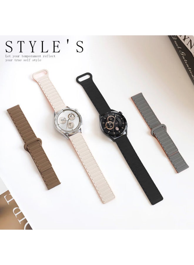 Mssm Silicone Magnetic Attraction Sports Watch Strap For Huawei Watch Gt5/gt4/3/5pro/watch4pro/honor Magic2 22mm - Image 2