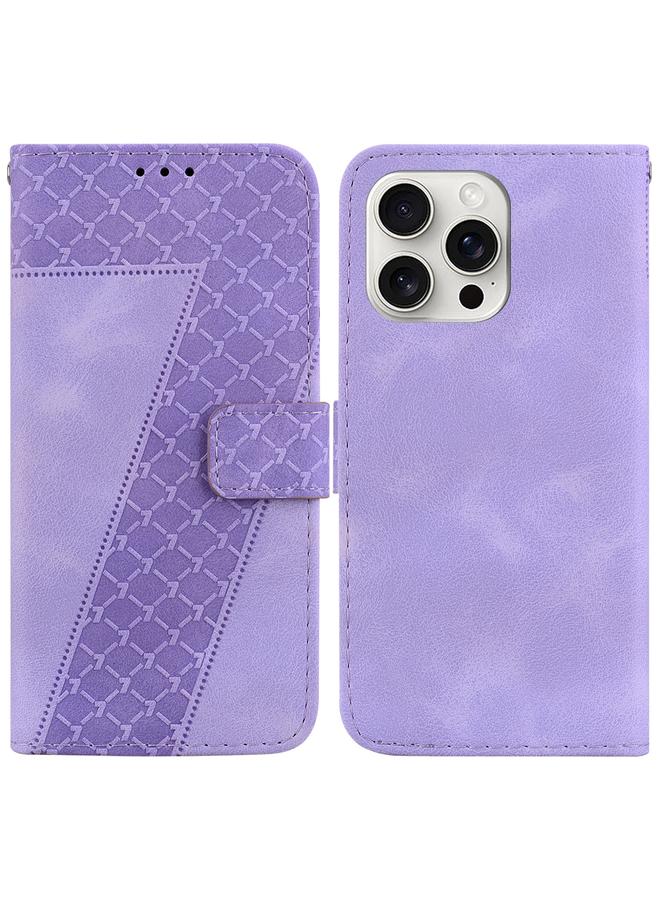 اس-توب جراب لهاتف iPhone 16 Pro، جراب هاتف جلدي منقوش على شكل سبعة - Image 1