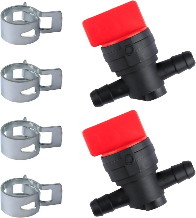 Rumyve 2set 1/4" Fuel Shut Off Valve,Motorcycle Petcock Fuel Tank Tap Valve,Straight Gas Cut Off Valves,for Garden Brush Cutter Lawnmower Accessory - Image 1