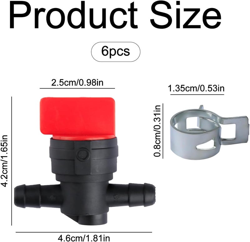 Rumyve 2set 1/4" Fuel Shut Off Valve,Motorcycle Petcock Fuel Tank Tap Valve,Straight Gas Cut Off Valves,for Garden Brush Cutter Lawnmower Accessory - Image 2