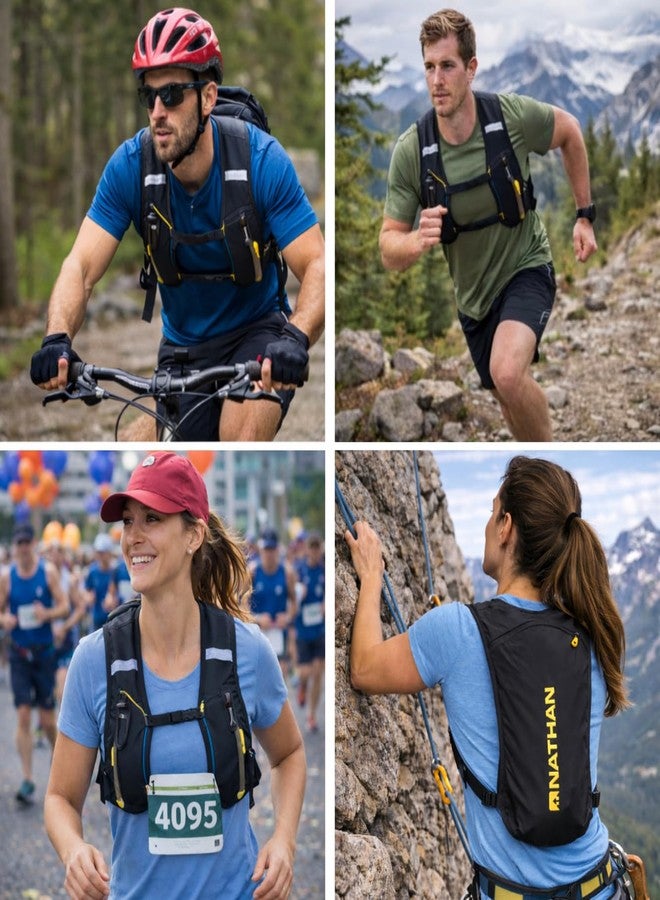Nathan Running Hydration Vest - Lightweight Running Vest for Men & Women - Adjustable Backpack for Marathons - Reflective Hydration Backpack - OSFM - Black - Image 5