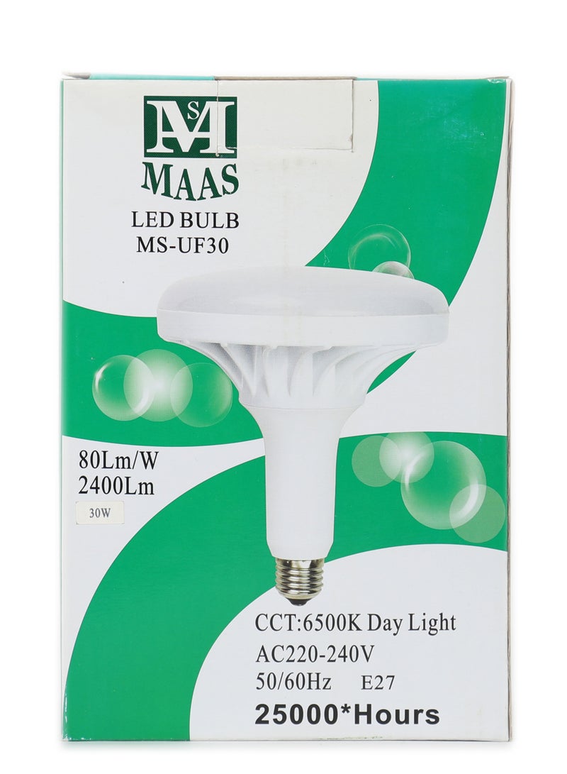 MAAS LED lamp with a circular design, recessed LED lamp for the ceiling, wall and garden, 2400 lumens, 30 watts, 6500 Kelvin, white daylight - Image 1