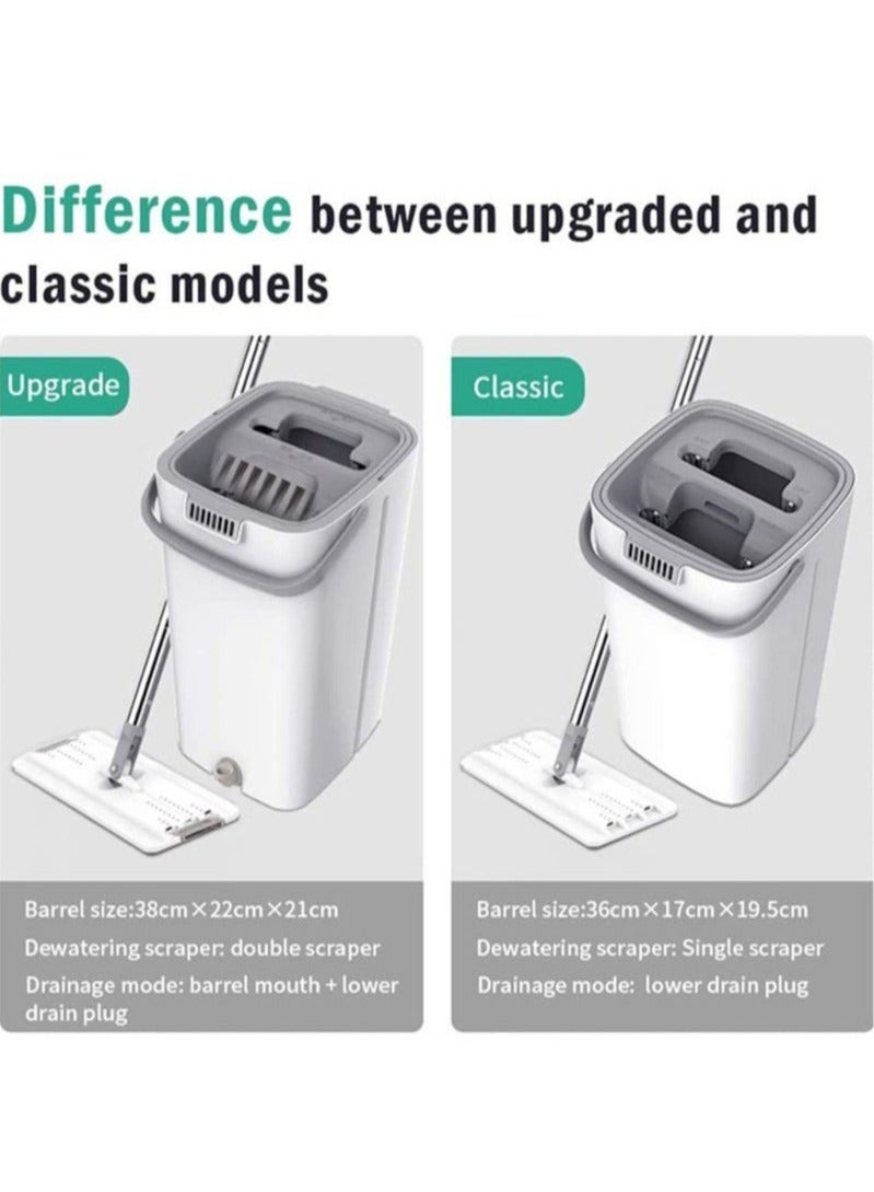 MIXDE Hands-Free Flat Floor Mop And Bucket Set For Home Floor Cleaning With Washable Microfiber Pad - Image 3