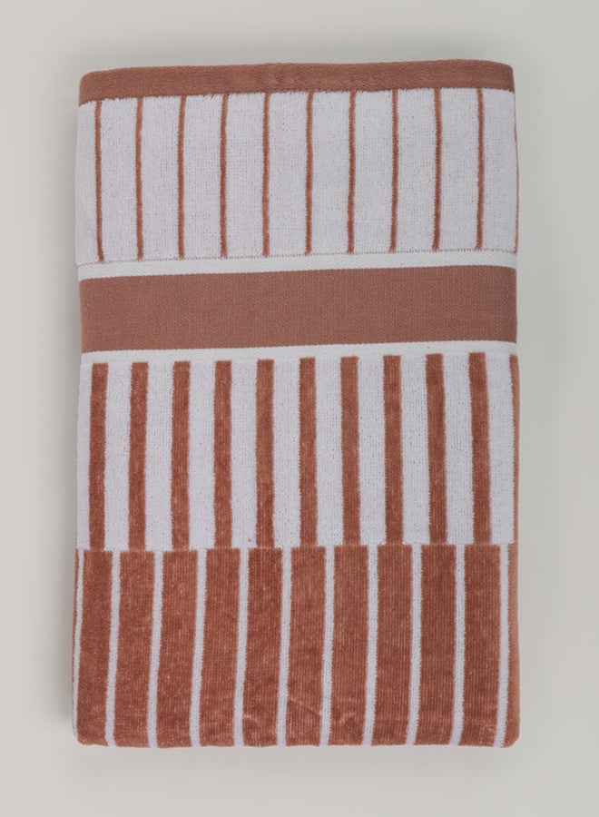 White Rose Towel 4 Piece Bathroom  Set - SPRING COLLECTION - 450 GSM - 100% Cotton Velour - 2 Bath  70X140 cm & 2 Hand  50x90 cm -MultiColour - Modern Stripe Design - Luxury Touch - Extra Absorbent  - Image 5
