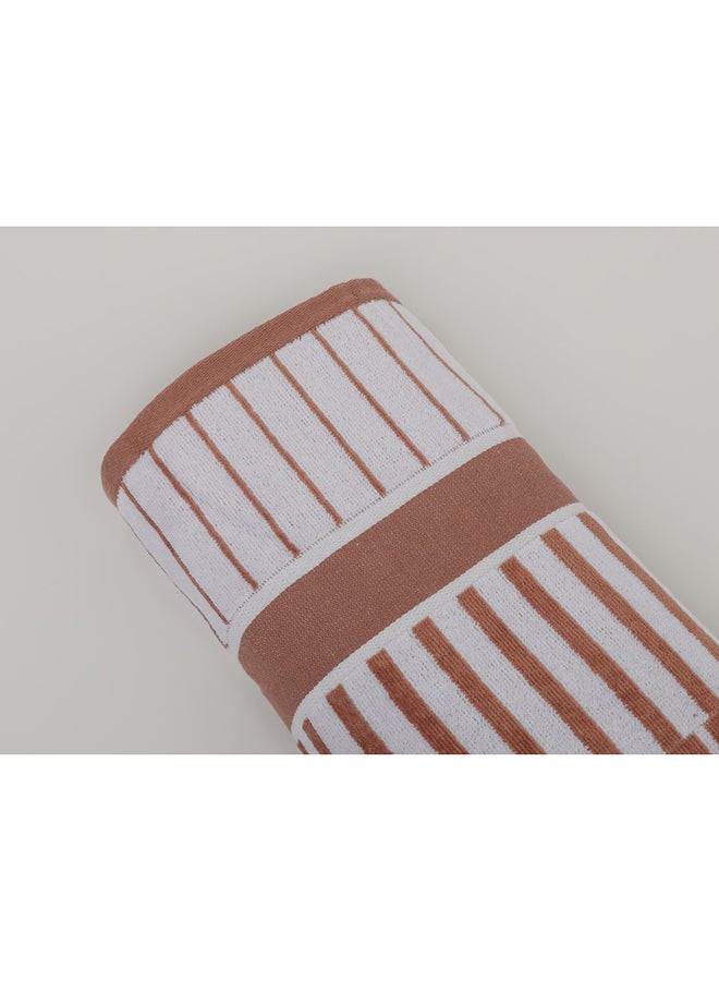 White Rose Towel 4 Piece Bathroom  Set - SPRING COLLECTION - 450 GSM - 100% Cotton Velour - 2 Bath  70X140 cm & 2 Hand  50x90 cm -MultiColour - Modern Stripe Design - Luxury Touch - Extra Absorbent  - Image 4