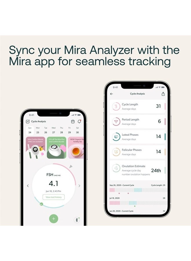 Mira - شرائط اختبار الإباضة Mira Fertility MAX Wands للنساء، التنبؤ بالإباضة وتأكيدها في المنزل، تتبع PdG وLH وE3G، للاستخدام مع مجموعة مراقبة الخصوبة الرقمية Mira + التطبيق، 20 اختبارًا - Image 1