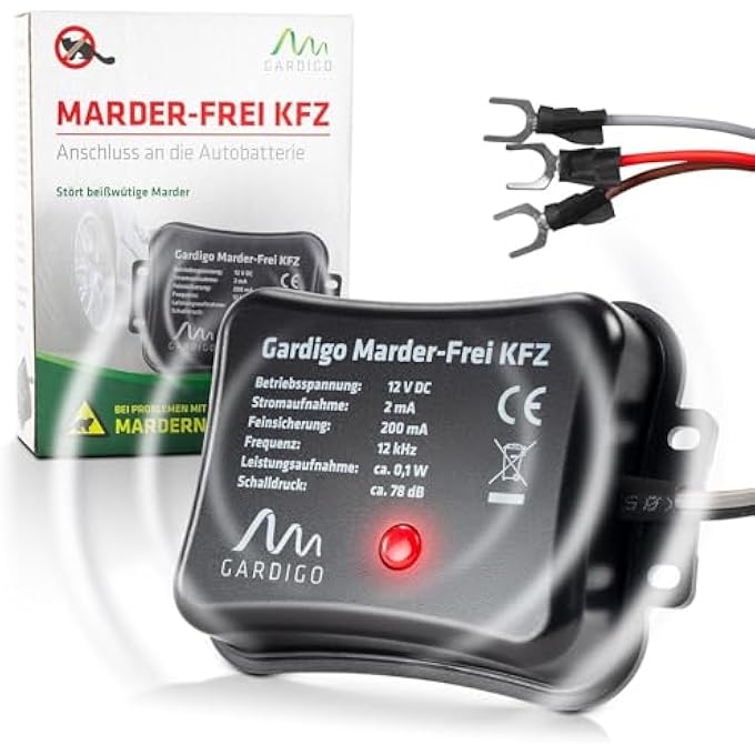 rayihni Ultrasonic Marten Repeller Device for Car I Animal Repeller for Car with Ultrasound I Connects to Car Battery - Image 1