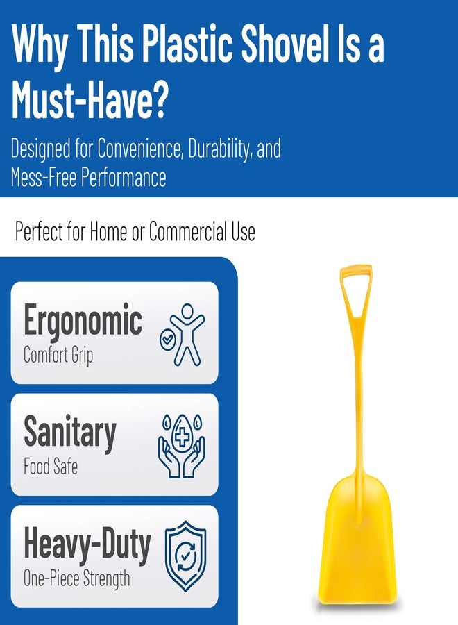 سبارتا مجرفة صحية بلاستيكية من سبارتا 41077EC04، مجرفة بلاستيكية آمنة للاستخدام مع الطعام للمطابخ التجارية، 14 بوصة، أصفر - Image 4