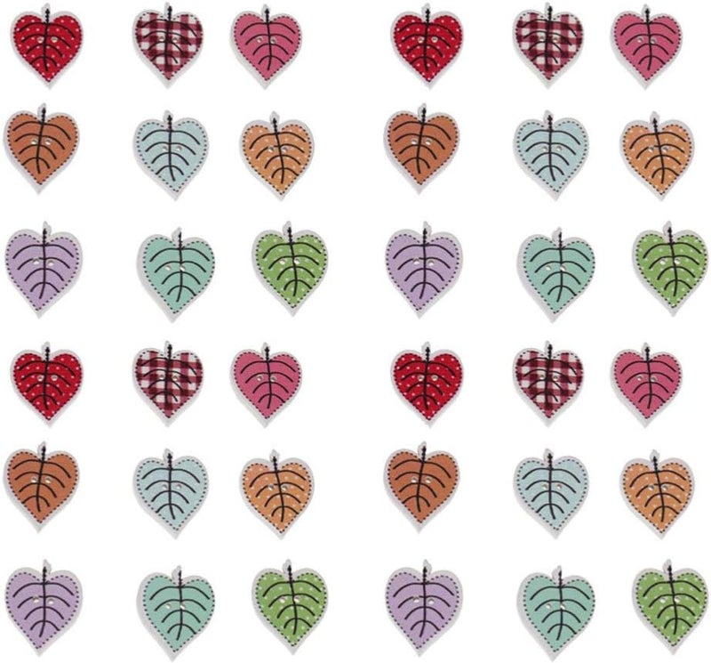 comfrt Scrapbooking Button 50pcs Wooden Buttons Multicolor Leaves Buttons Decorative Buttons Embellishments 2 Holes Buttons for DIY Sewing Crafting Clothing DIY Crafts Buttons - Image 1