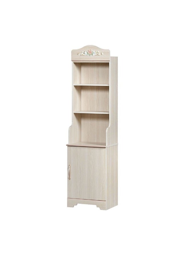 Ariana 1 Door Open Shelf Kids Book Case Modern Design Organiser Cupboard Multifunctional Display Rack Book Case For Home L48Xw40Xh183Cm -Light Oak