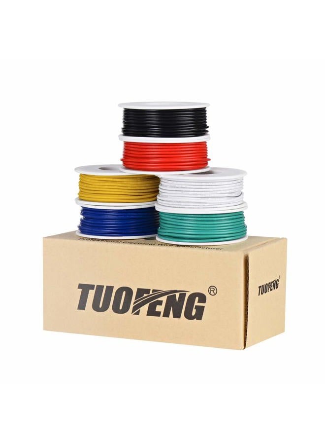 Tuofeng 18 AWG PVC Electrical Wire Kit- 6 Different Colored 16.4 Feet spools- 18 Gauge Stranded Wire- Tinned Copper Hookup Wire Kit for DIY DC - Image 4